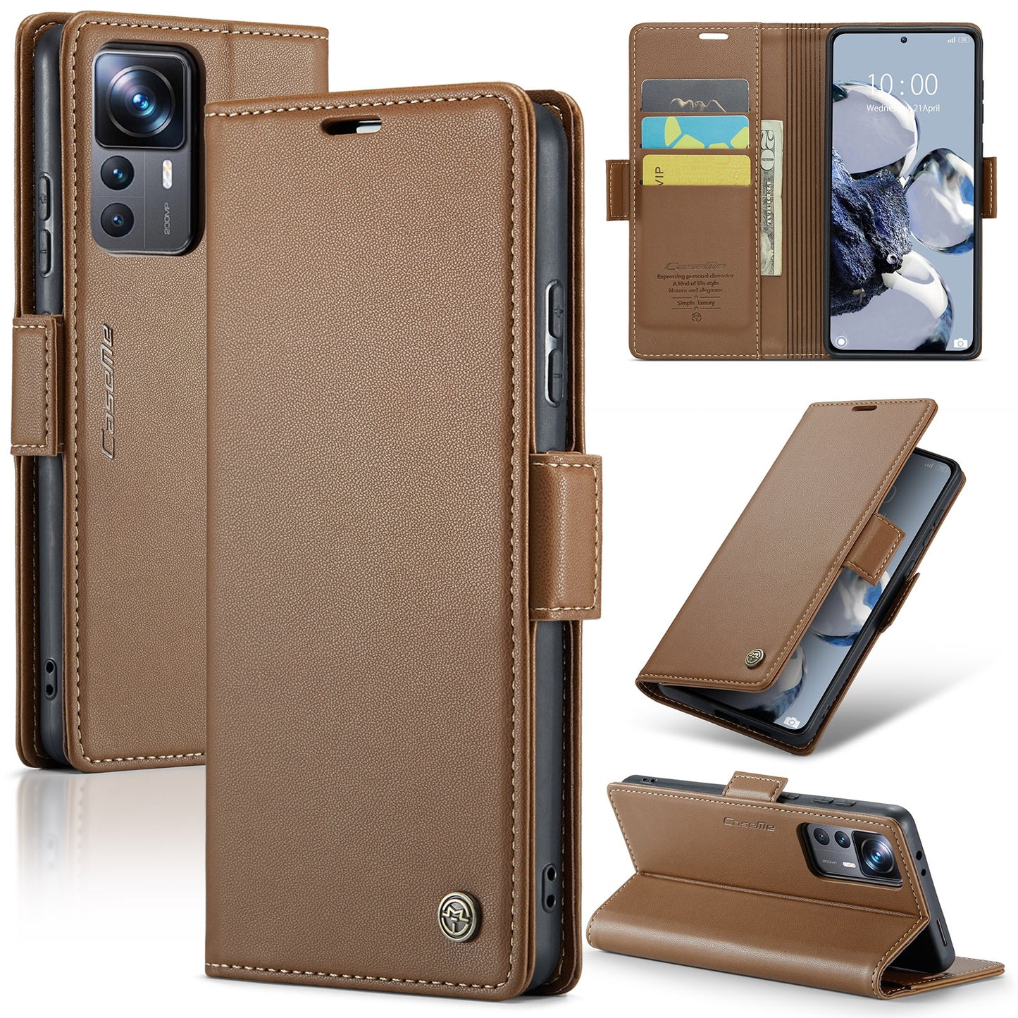 Xiaomi 12T /12T Pro/Redmi K50 Ultra Leather Case - RFID Anti-Theft, Litchi Texture, Wallet & Stand Design