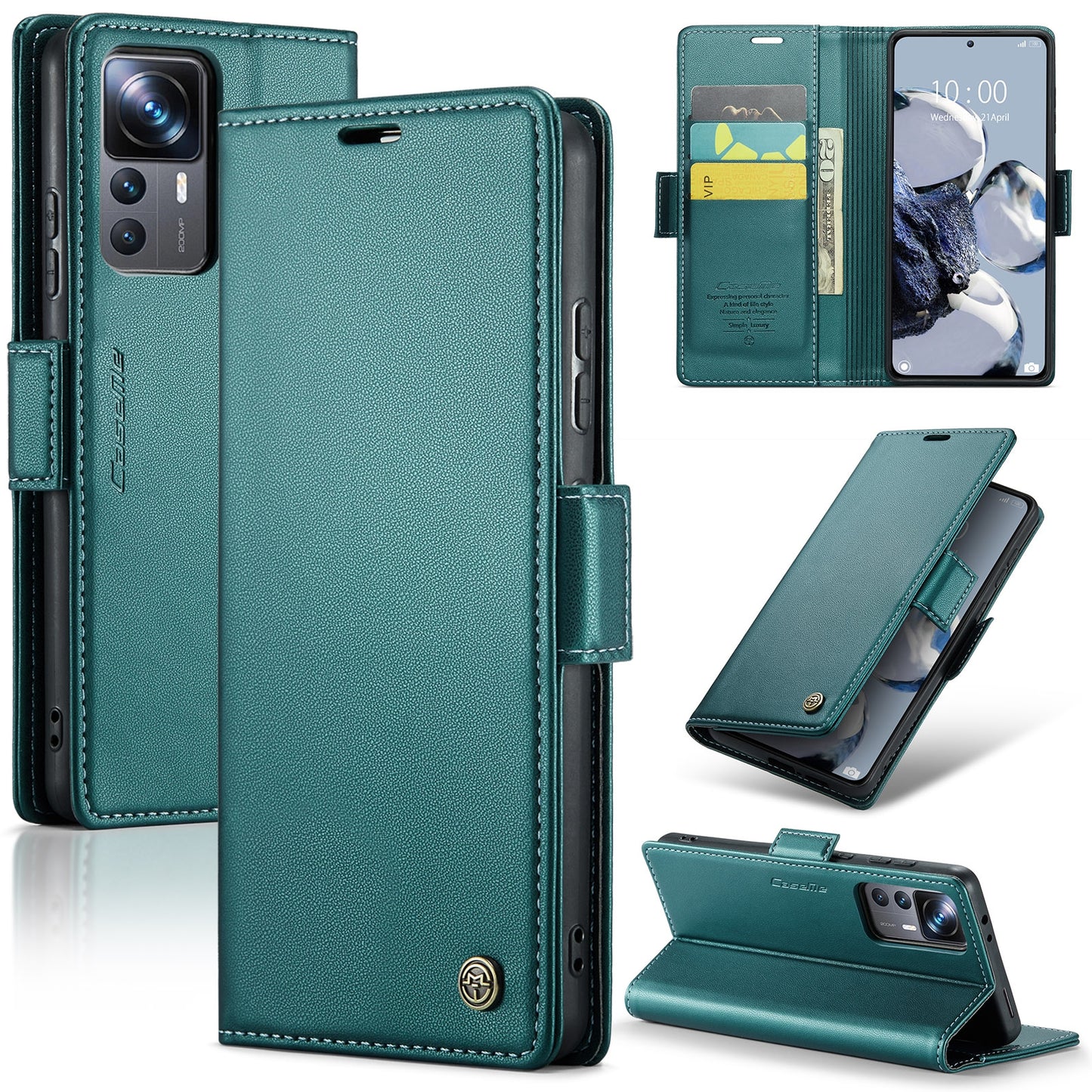 Xiaomi 12T /12T Pro/Redmi K50 Ultra Leather Case - RFID Anti-Theft, Litchi Texture, Wallet & Stand Design