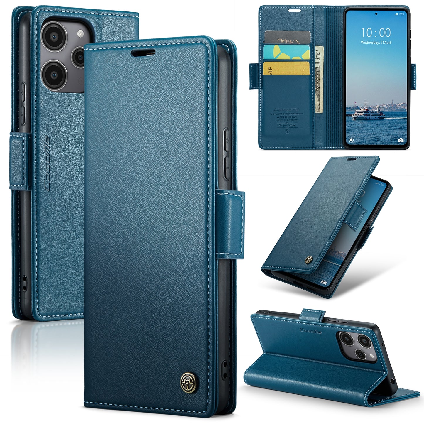 Xiaomi Redmi 12 4G／12 5G／Note 12R／POCO M6 Pro 5G Leather Case - RFID Anti-Theft, Litchi Texture, Wallet & Stand Design