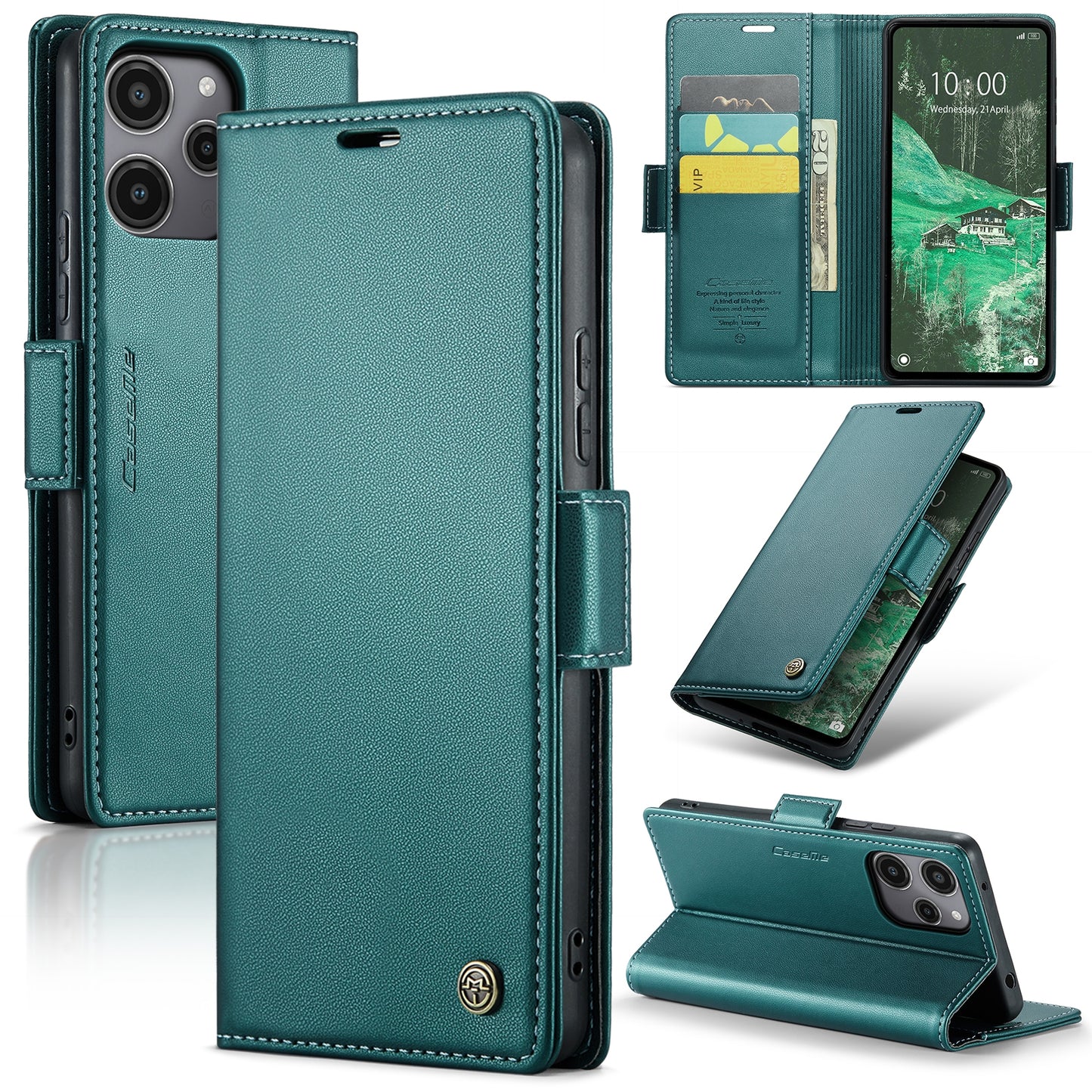 Xiaomi Redmi 12 4G／12 5G／Note 12R／POCO M6 Pro 5G Leather Case - RFID Anti-Theft, Litchi Texture, Wallet & Stand Design