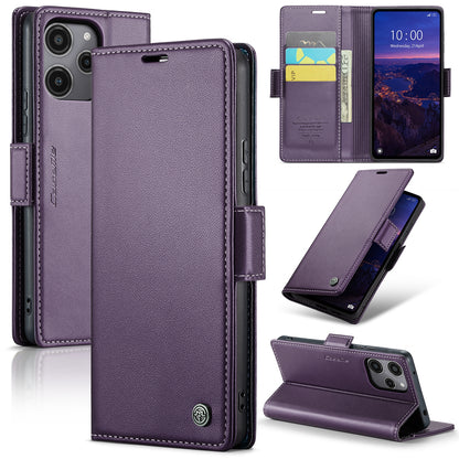 Xiaomi Redmi 12 4G／12 5G／Note 12R／POCO M6 Pro 5G Leather Case - RFID Anti-Theft, Litchi Texture, Wallet & Stand Design