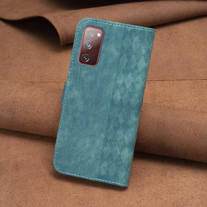 Samsung Galaxy S20 FE Case - Embossed Plaid Leather Wallet Cover with Card Slots, Kickstand, and 360 degree Protection