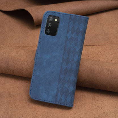 Samsung Galaxy A03s Case - Embossed Plaid Leather Wallet Cover with Card Slots, Kickstand, and 360 degree Protection