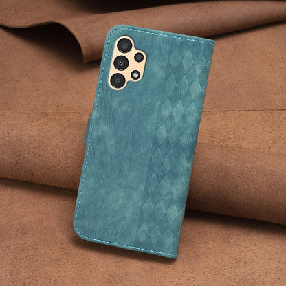 Samsung Galaxy A13 5G Case - Embossed Plaid Leather Wallet Cover with Card Slots, Kickstand, and 360 degree Protection