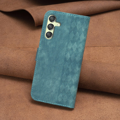 Samsung Galaxy A24 4G Case - Embossed Plaid Leather Wallet Cover with Card Slots, Kickstand, and 360 degree Protection