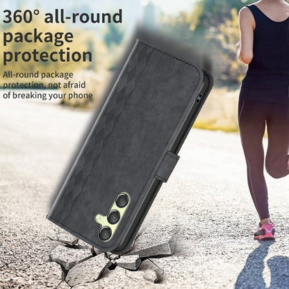 Samsung Galaxy A24 4G Case - Embossed Plaid Leather Wallet Cover with Card Slots, Kickstand, and 360 degree Protection