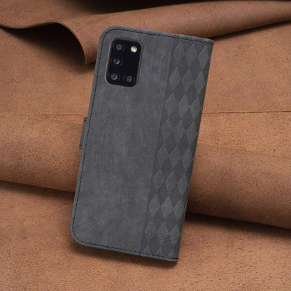 Samsung Galaxy A31 Case - Embossed Plaid Leather Wallet Cover with Card Slots, Kickstand, and 360 degree Protection