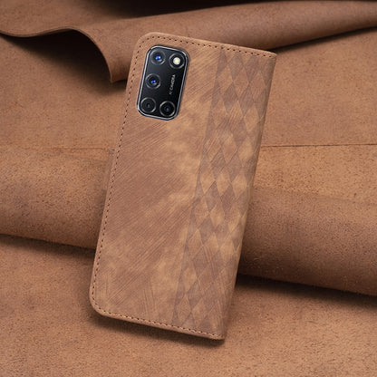 Samsung Galaxy A52 4G Case - Embossed Plaid Leather Wallet Cover with Card Slots, Kickstand, and 360 degree Protection