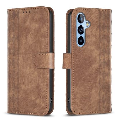 Samsung Galaxy A54 Case - Embossed Plaid Leather Wallet Cover with Card Slots, Kickstand, and 360 degree Protection