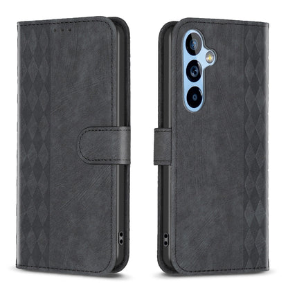 Samsung Galaxy A54 Case - Embossed Plaid Leather Wallet Cover with Card Slots, Kickstand, and 360 degree Protection