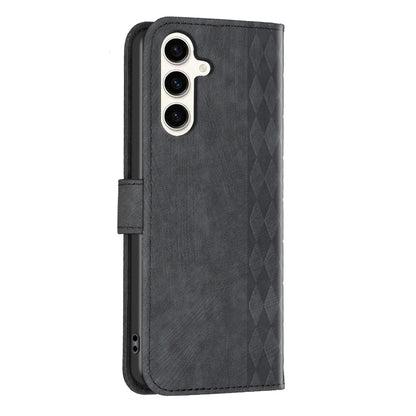 Samsung Galaxy S23 FE 5G Case - Embossed Plaid Leather Wallet Cover with Card Slots, Kickstand, and 360 degree Protection