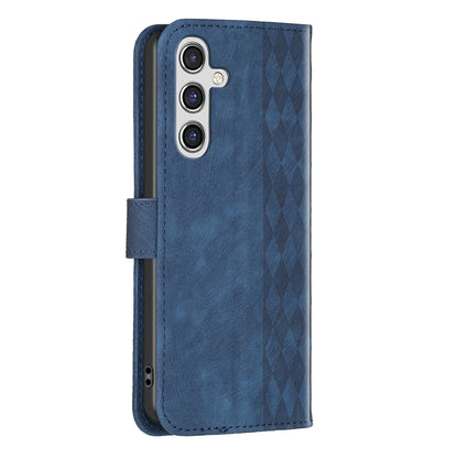 Samsung Galaxy A15 Case - Embossed Plaid Leather Wallet Cover with Card Slots, Kickstand, and 360 degree Protection