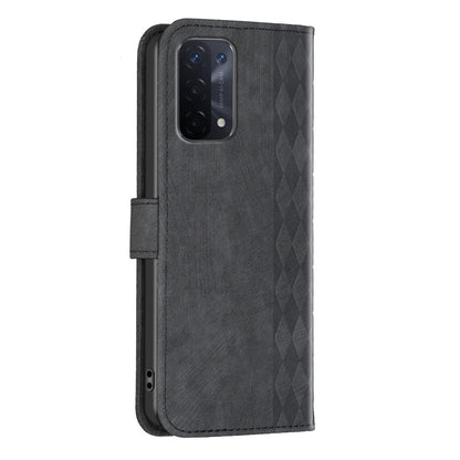 OPPO A93 5G Case - Embossed Plaid Leather Wallet Cover with Card Slots, Kickstand, and 360 degree Protection