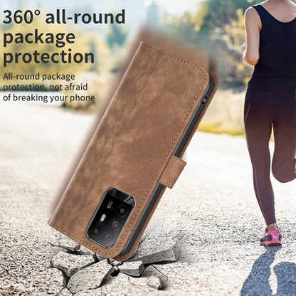 OPPO A94 5G Case - Embossed Plaid Leather Wallet Cover with Card Slots, Kickstand, and 360 degree Protection