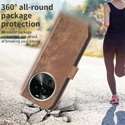 OPPO Find X6 Pro Case - Embossed Plaid Leather Wallet Cover with Card Slots, Kickstand, and 360 degree Protection