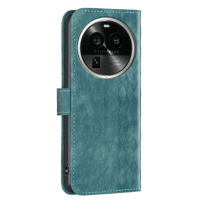 OPPO Find X6 Pro Case - Embossed Plaid Leather Wallet Cover with Card Slots, Kickstand, and 360 degree Protection