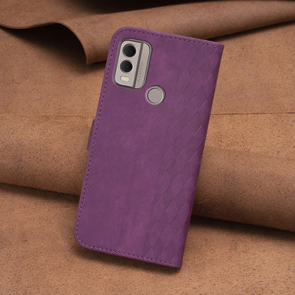 Nokia C22 Case - Embossed Plaid Leather Wallet Cover with Card Slots, Kickstand, and 360 degree Protection