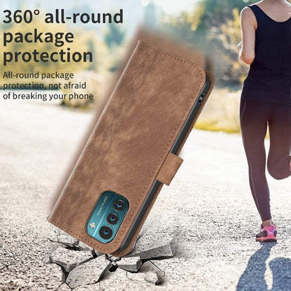Nokia G11 Case - Embossed Plaid Leather Wallet Cover with Card Slots, Kickstand, and 360 degree Protection