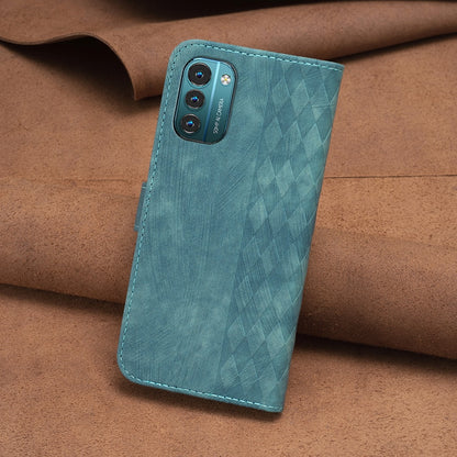 Nokia G21 Case - Embossed Plaid Leather Wallet Cover with Card Slots, Kickstand, and 360 degree Protection