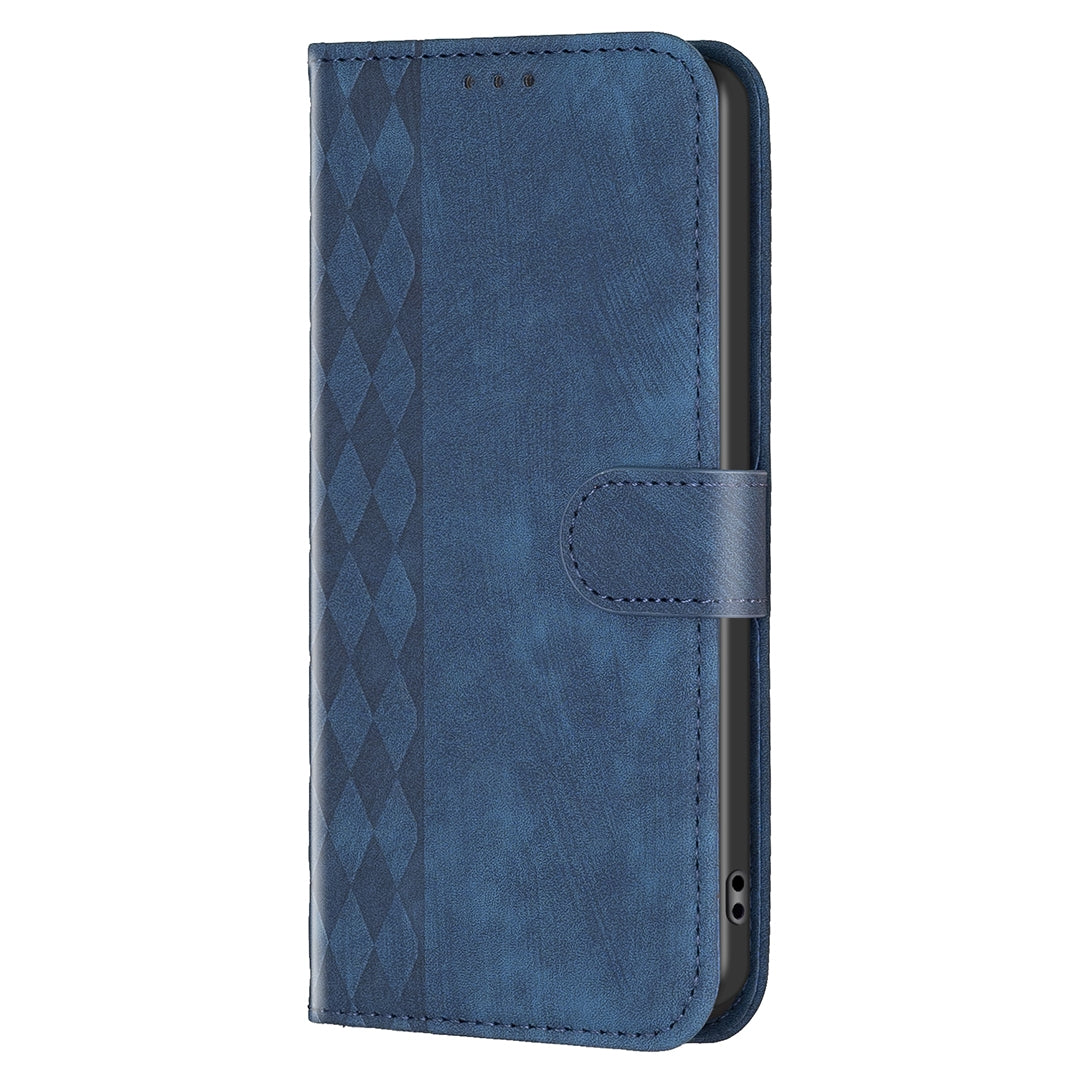 Nokia G310 Case - Embossed Plaid Leather Wallet Cover with Card Slots, Kickstand, and 360 degree Protection