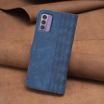 Nokia G42 Case - Embossed Plaid Leather Wallet Cover with Card Slots, Kickstand, and 360 degree Protection