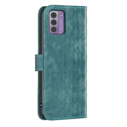 Nokia G310 Case - Embossed Plaid Leather Wallet Cover with Card Slots, Kickstand, and 360 degree Protection