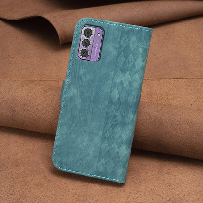 Nokia G310 Case - Embossed Plaid Leather Wallet Cover with Card Slots, Kickstand, and 360 degree Protection