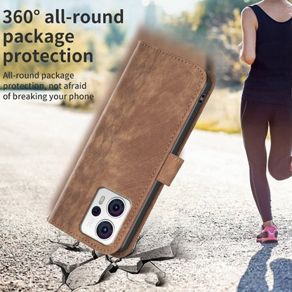 Motorola Moto G53 5G Case - Embossed Plaid Leather Wallet Cover with Card Slots, Kickstand, and 360 degree Protection