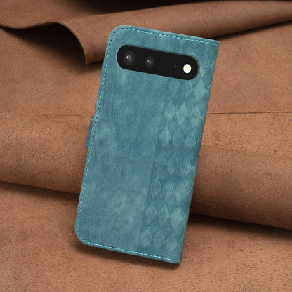 Google Pixel 7 Case - Embossed Plaid Leather Wallet Cover with Card Slots, Kickstand, and 360 degree Protection