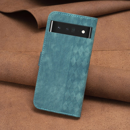 Google Pixel 7 Pro Case - Embossed Plaid Leather Wallet Cover with Card Slots, Kickstand, and 360 degree Protection