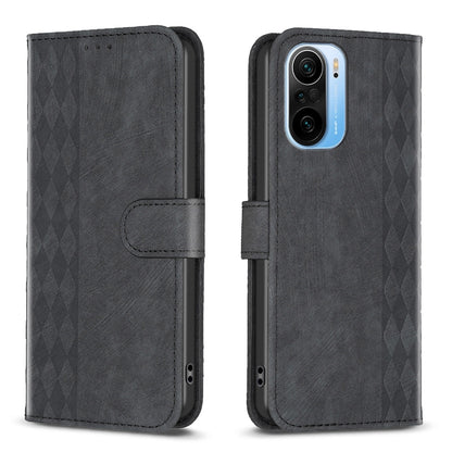 Xiaomi 11i Case - Embossed Plaid Leather Wallet Cover with Card Slots, Kickstand, and 360 degree Protection