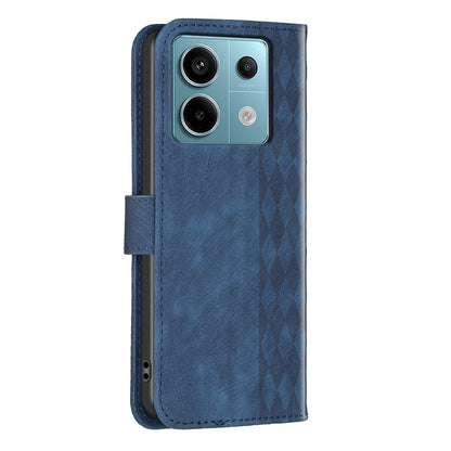 Xiaomi Redmi Note 13 Pro 5G Case - Embossed Plaid Leather Wallet Cover with Card Slots, Kickstand, and 360 degree Protection