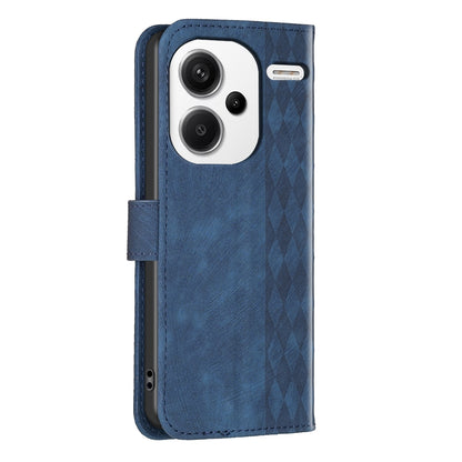 Xiaomi Redmi Note 13 Pro+ 5G Case - Embossed Plaid Leather Wallet Cover with Card Slots, Kickstand, and 360 degree Protection