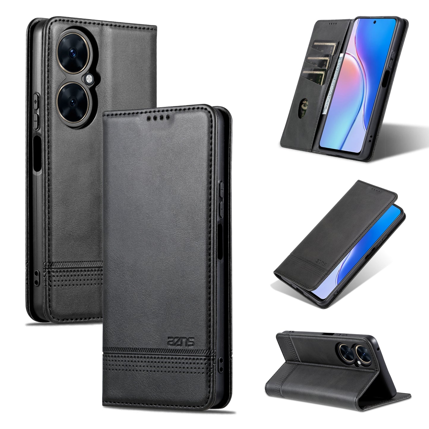 Huawei Maimang 20 Leather Wallet Case with Card Holder & Magnetic Closure