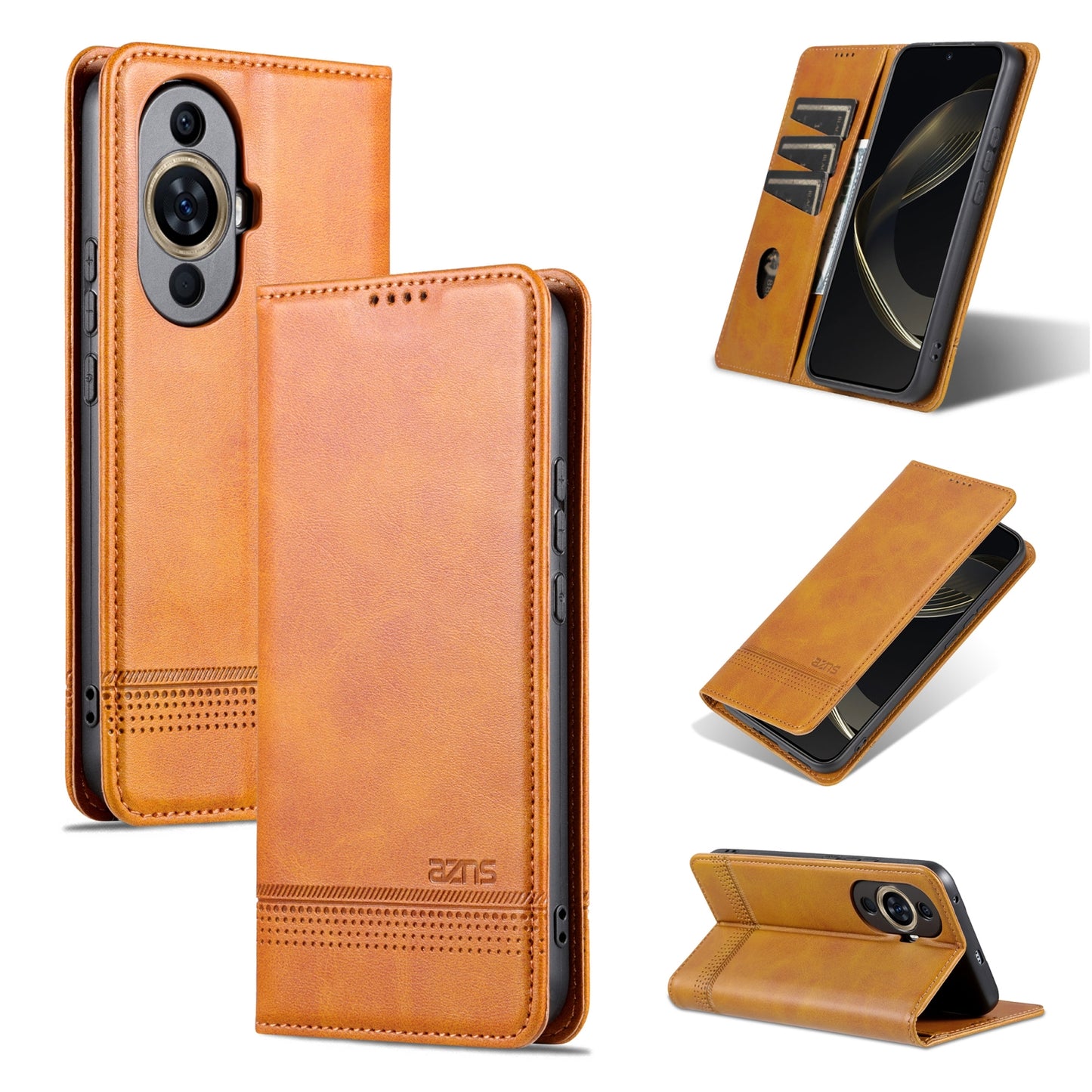 Huawei Nova 11 Pro Leather Wallet Case with Card Holder & Magnetic Closure