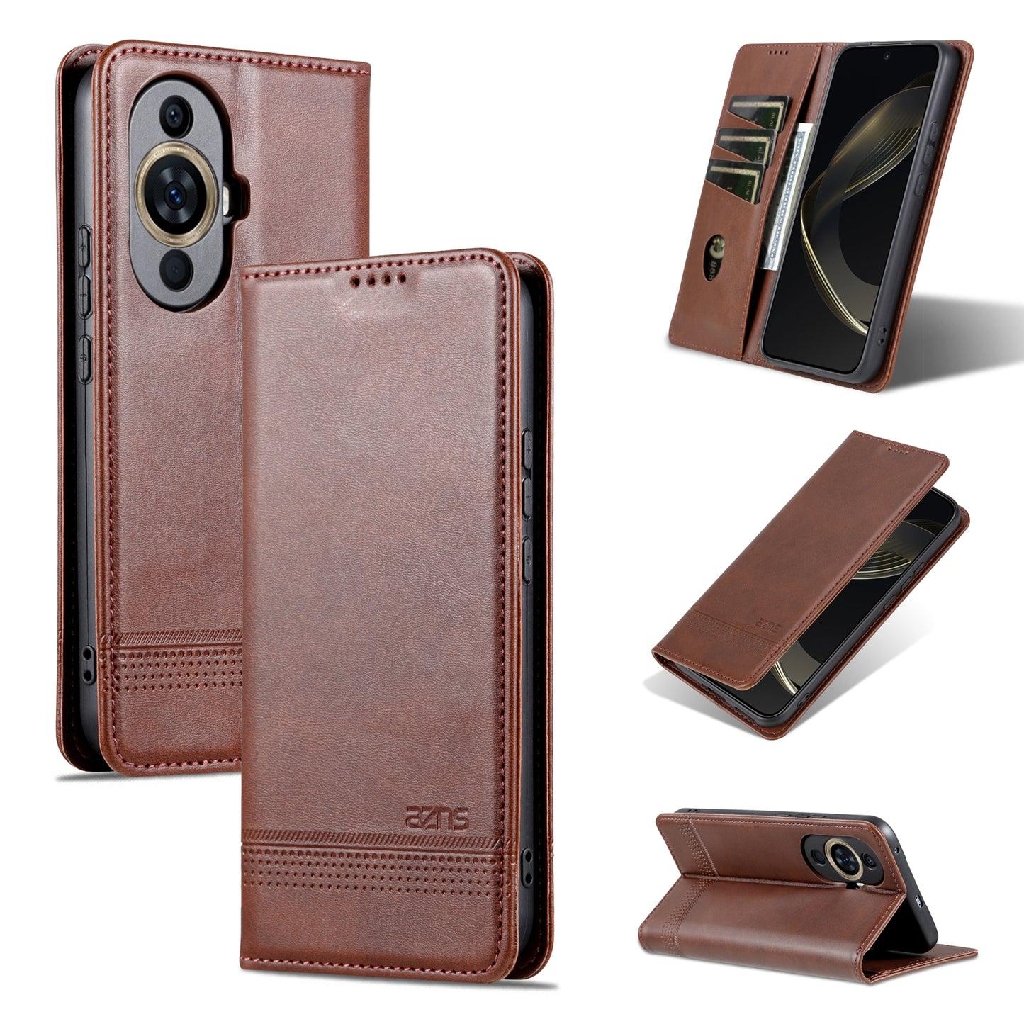 Huawei Nova 11 Pro Leather Wallet Case with Card Holder & Magnetic Closure