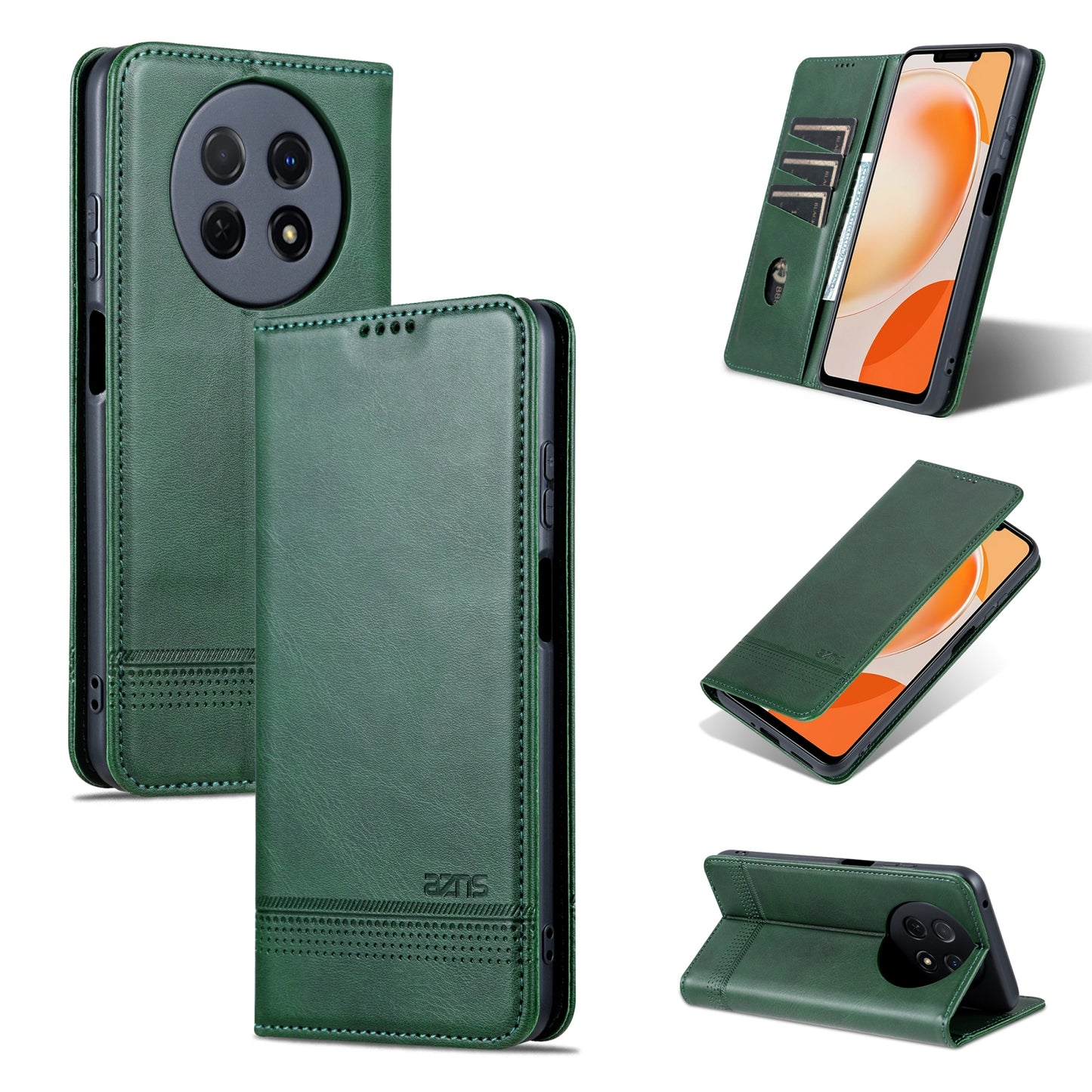 Huawei Enjoy 60X Leather Wallet Case with Card Holder & Magnetic Closure