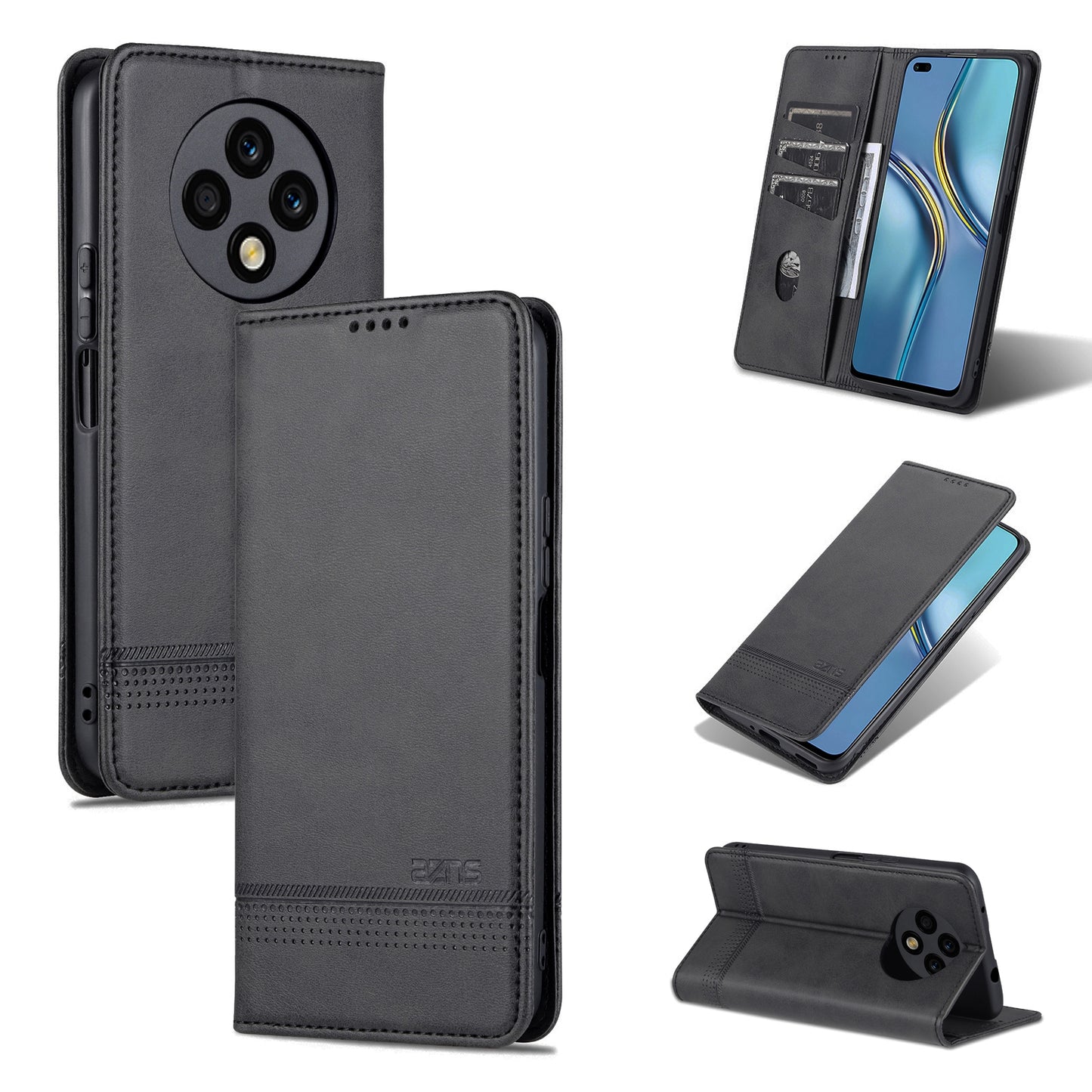 Huawei Enjoy 60 Pro Leather Wallet Case with Card Holder & Magnetic Closure