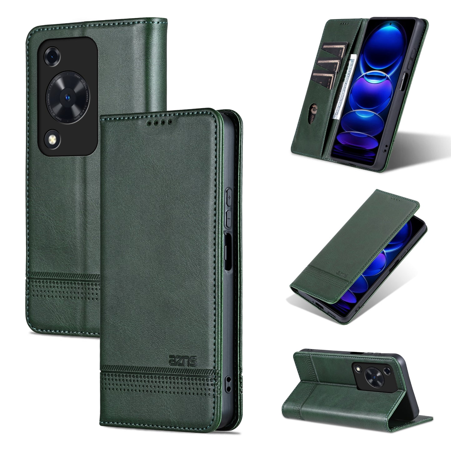 Huawei Enjoy 70 Leather Wallet Case with Card Holder & Magnetic Closure