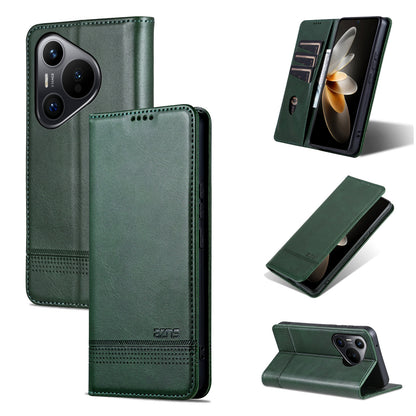 Huawei Pura 70 Leather Wallet Case with Card Holder & Magnetic Closure