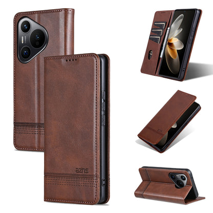 Huawei Pura 70 Leather Wallet Case with Card Holder & Magnetic Closure