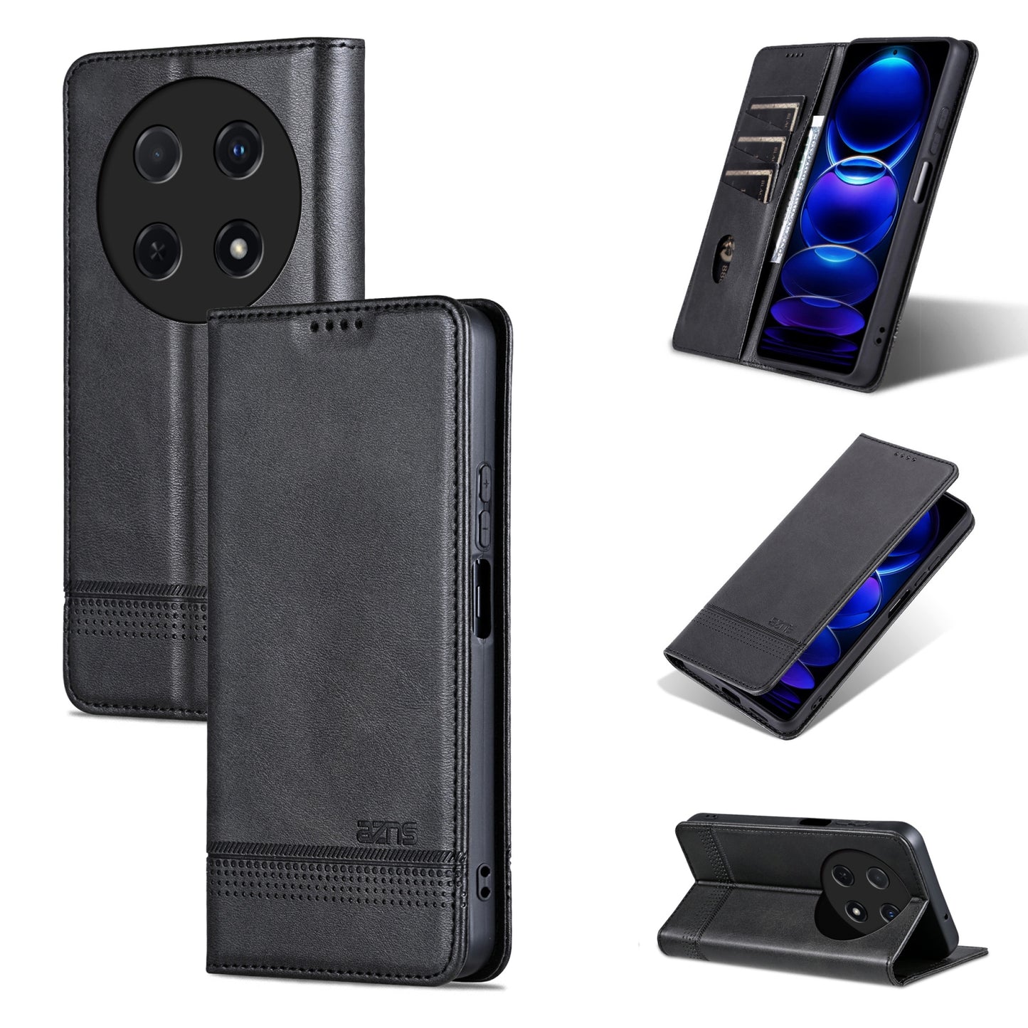 Huawei Enjoy 70 Pro/Nova 12i Leather Wallet Case with Card Holder & Magnetic Closure