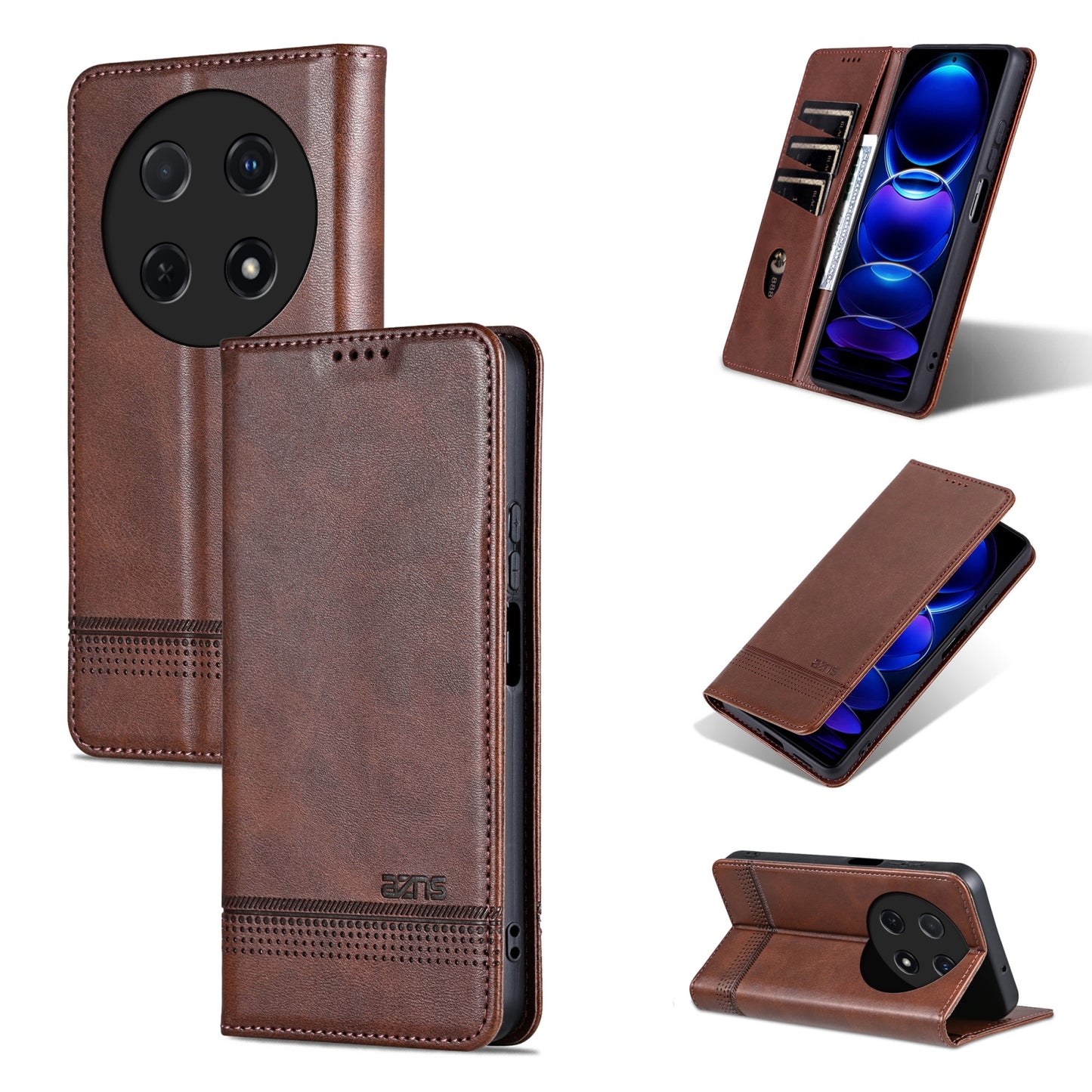 Huawei Enjoy 70 Pro/Nova 12i Leather Wallet Case with Card Holder & Magnetic Closure