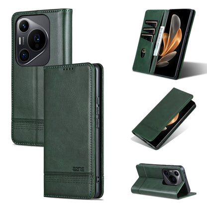 Huawei Pura 70 Pro/70 Pro+ Leather Wallet Case with Card Holder & Magnetic Closure