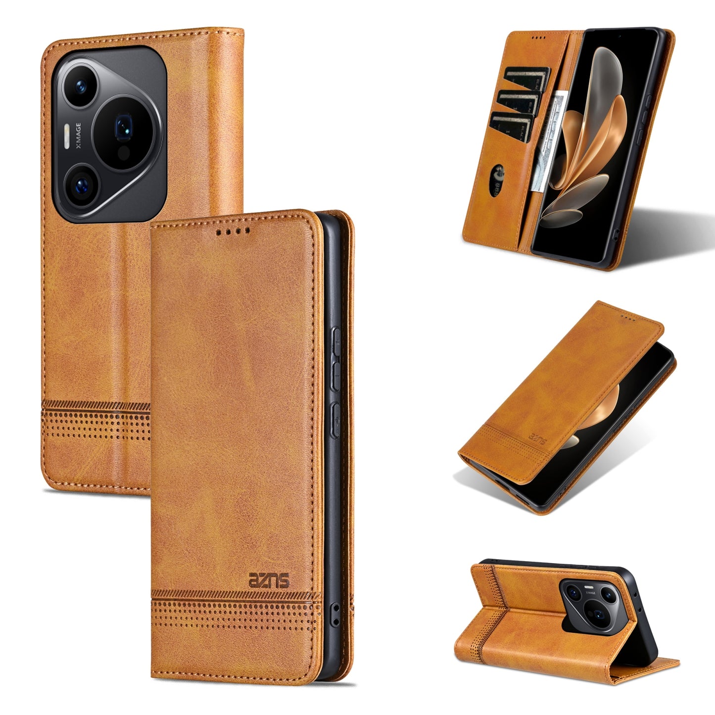 Huawei Pura 70 Pro/70 Pro+ Leather Wallet Case with Card Holder & Magnetic Closure