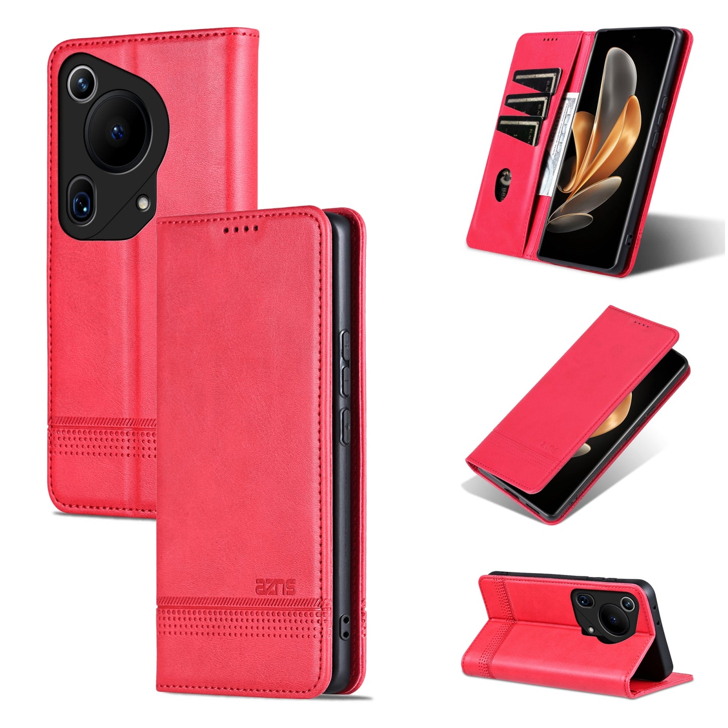 Huawei Pura 70 Ultra Leather Wallet Case with Card Holder & Magnetic Closure