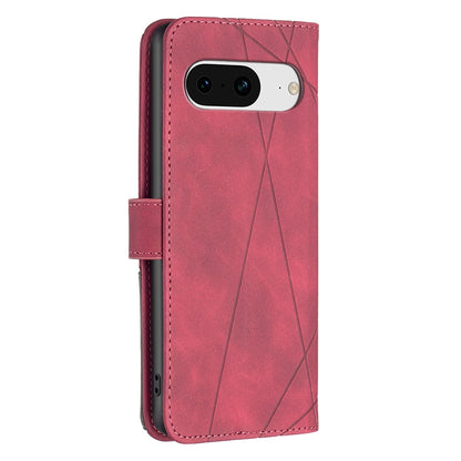 Google Pixel 8 Rhombus Texture Leather Phone Case with Magnetic Buckle and Card Holder