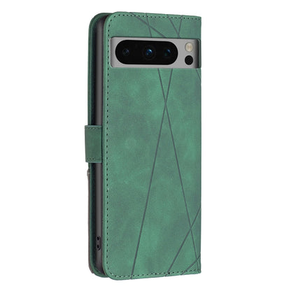 Google Pixel 8 Pro Rhombus Texture Leather Phone Case with Magnetic Buckle and Card Holder