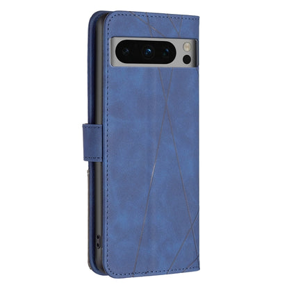 Google Pixel 8 Pro Rhombus Texture Leather Phone Case with Magnetic Buckle and Card Holder