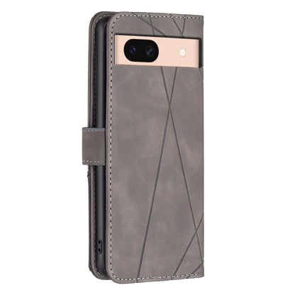 Google Pixel 8a Rhombus Texture Leather Phone Case with Magnetic Buckle and Card Holder